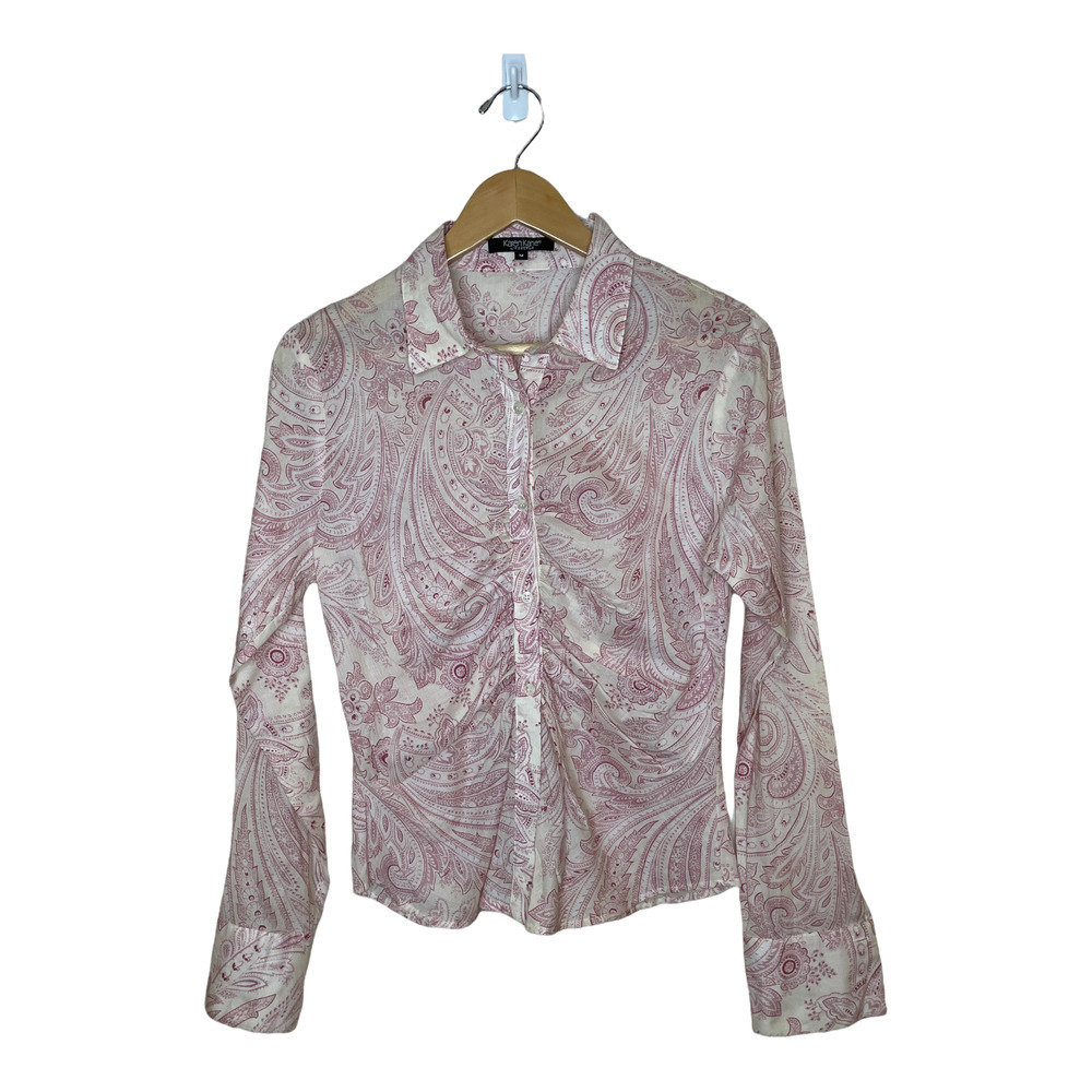 Karen Kane Paisley Button Up Shirt Size M